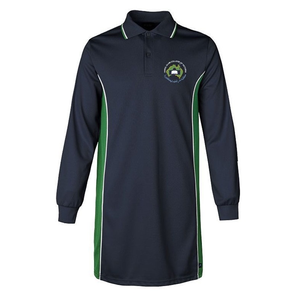 Long Sleeved Mesh Polo with Logo